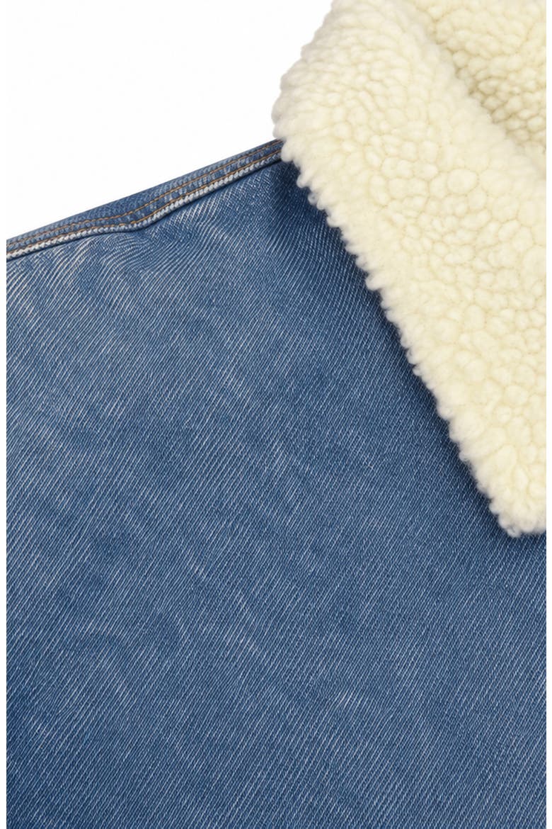 Sherpa Lined Denim Jacket, Alternate, color, LIGHT WASH DENIM