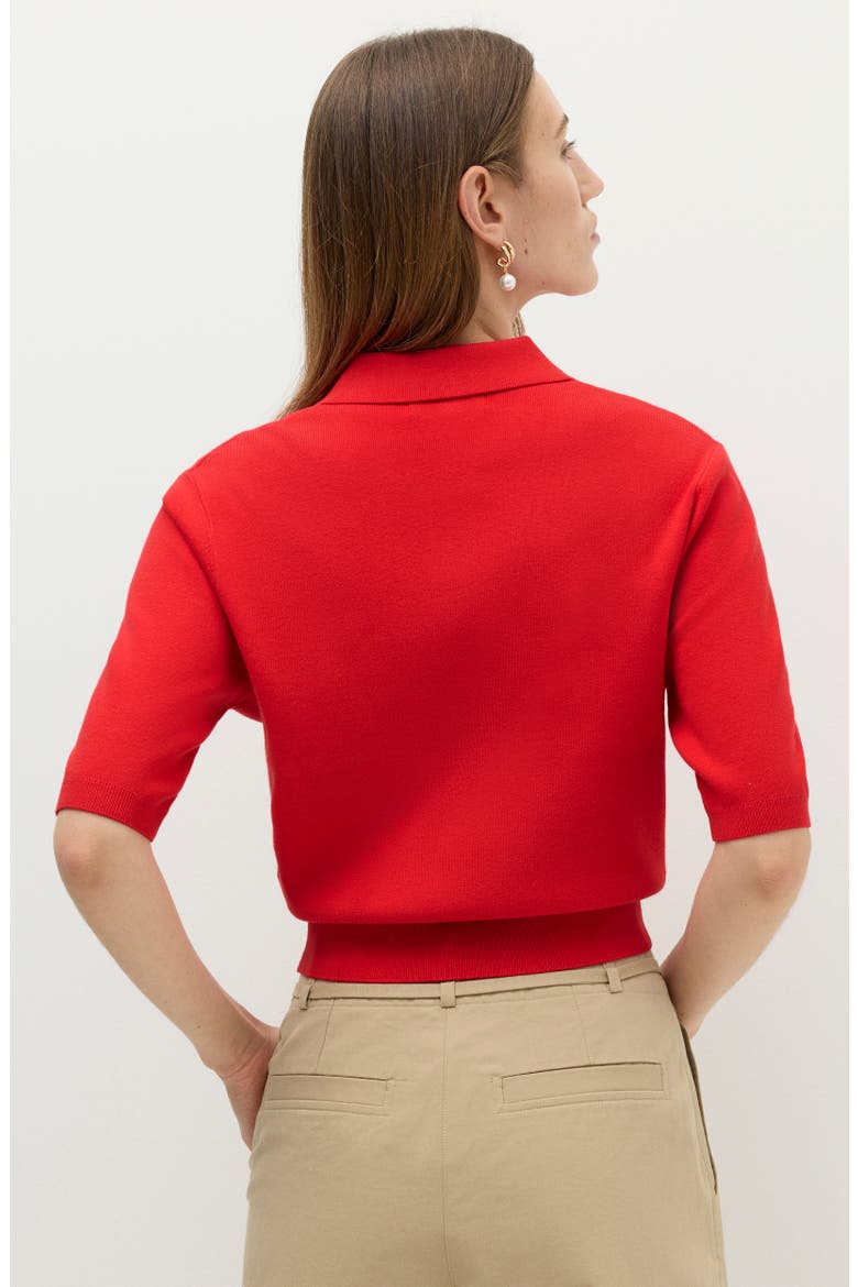 Polo Sweater, Alternate, color, CHILLI RED