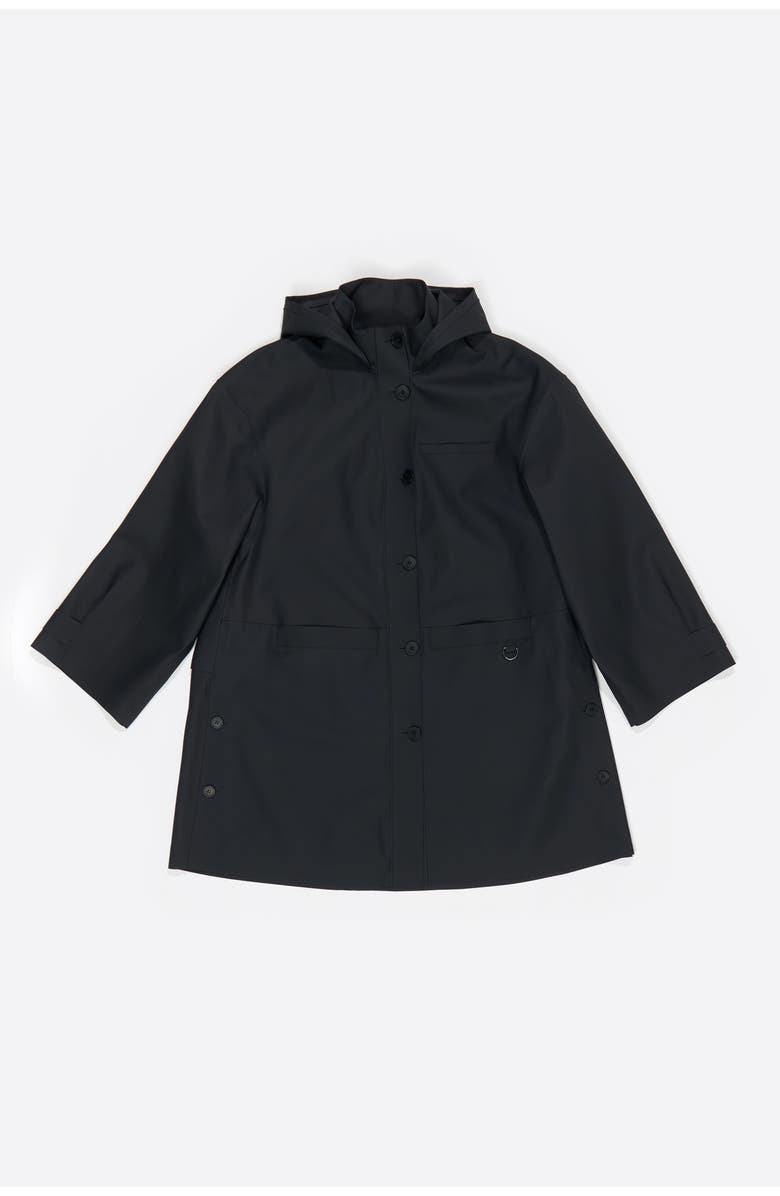 Bimba y Lola Rubberized A-Line Trench, Alternate, color, Dark Navy