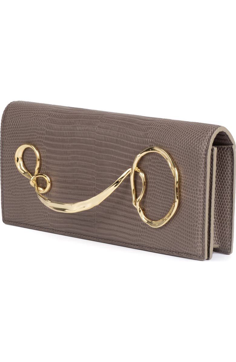 Alexis Bittar Twisted Side Handle Leather Clutch, Alternate, color,