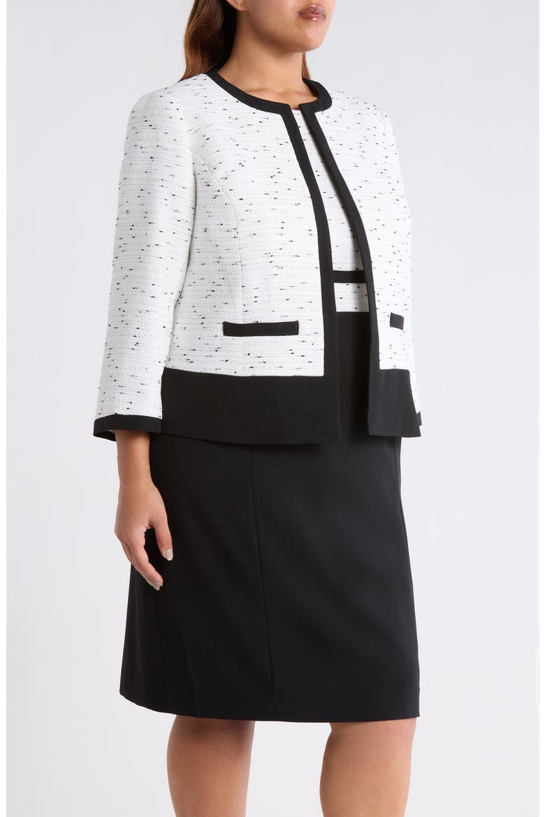 Tweed Cardigan, Alternate, color, LILY WHITE/BLK