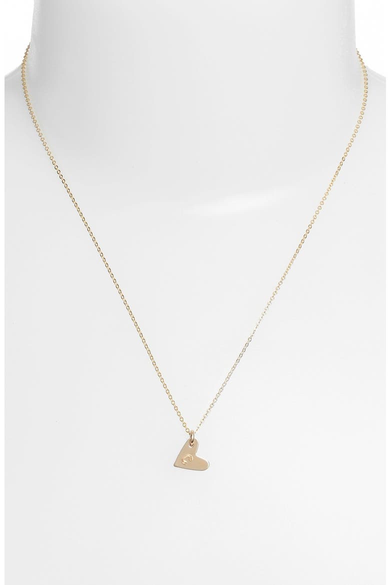 14k-Gold Fill Initial Mini Heart Pendant Necklace, Alternate, color, GOLD/ C