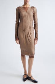 MM6 Maison Margiela Sheer Overlay Sweater Dress