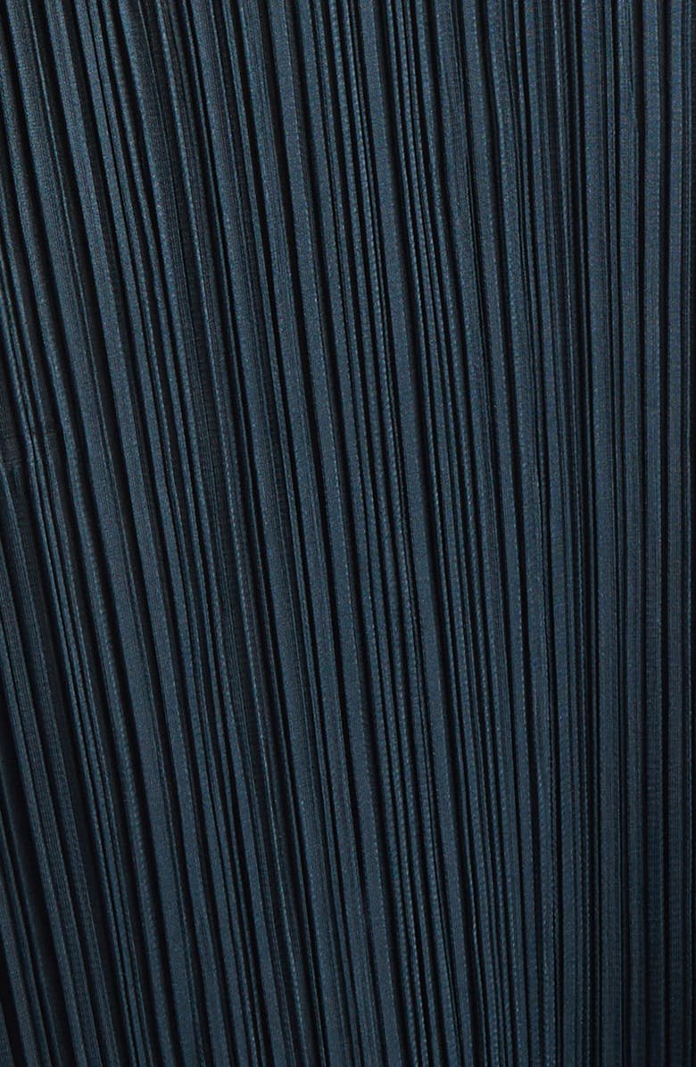 Pleats Please Issey Miyake Monthly Colors November Pleated Long Sleeve Midi Dress, Alternate, color, Charcoal