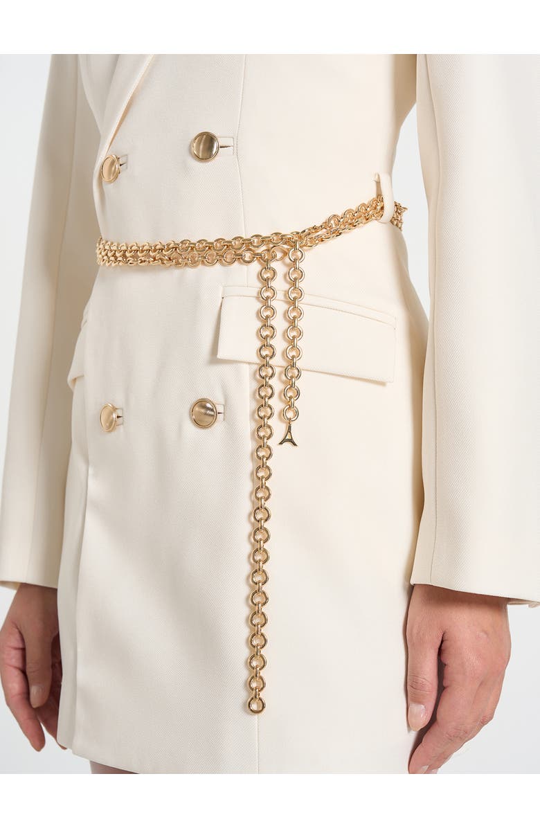 Manière De Voir Zara Double Breasted Blazer Dress With Chain, Alternate, color, Off White