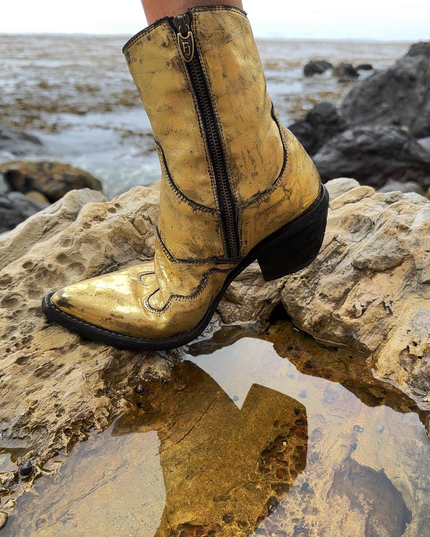 Laminated Pointy Toe Ankle Boot - image 4