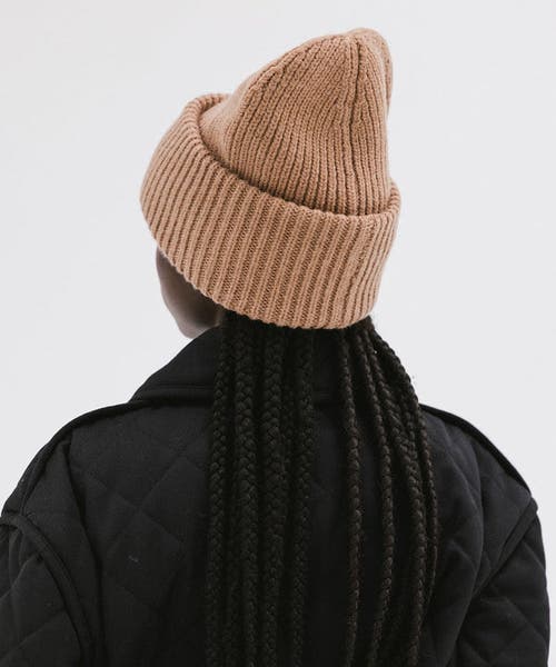 Gigi Pip Gigi Merino Wool Chunky Ribbed Beanie In Brown