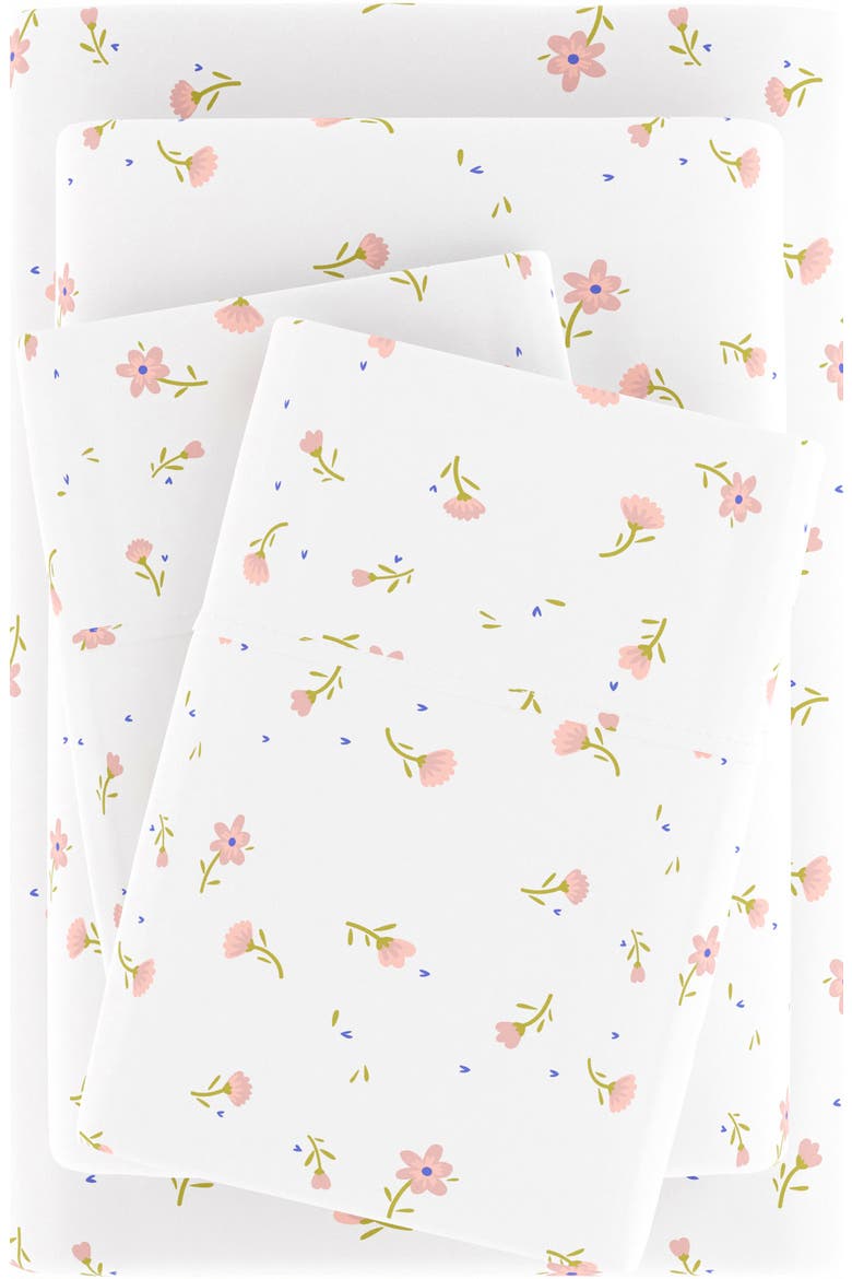 Premium Ultra Soft Floral 4-Piece Bed Sheet Set, Alternate, color, PINK