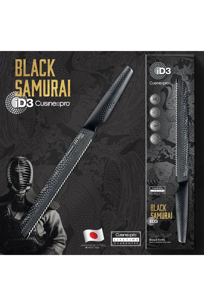 iD3® BLACK SAMURAI 8.5" Bread Knife, Alternate, color, Black