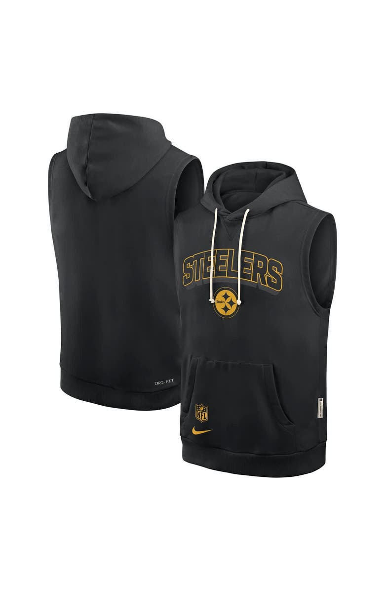 Nike Men's Nike Black Pittsburgh Steelers Sideline Performance Sleeveless Pullover Hoodie, Main, color,