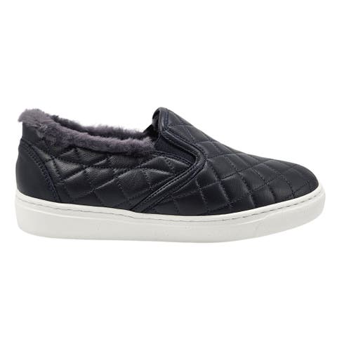 Quilted Leather Shearling Slip on Sneaker