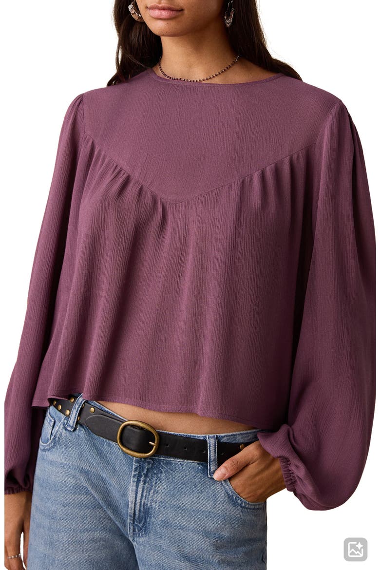 Blouson Sleeve Shirt, Main, color, PURPLE