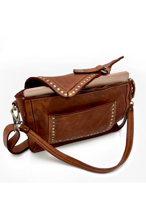 Bolsa Nova Emily Studded Shoulder Bag In Cognac