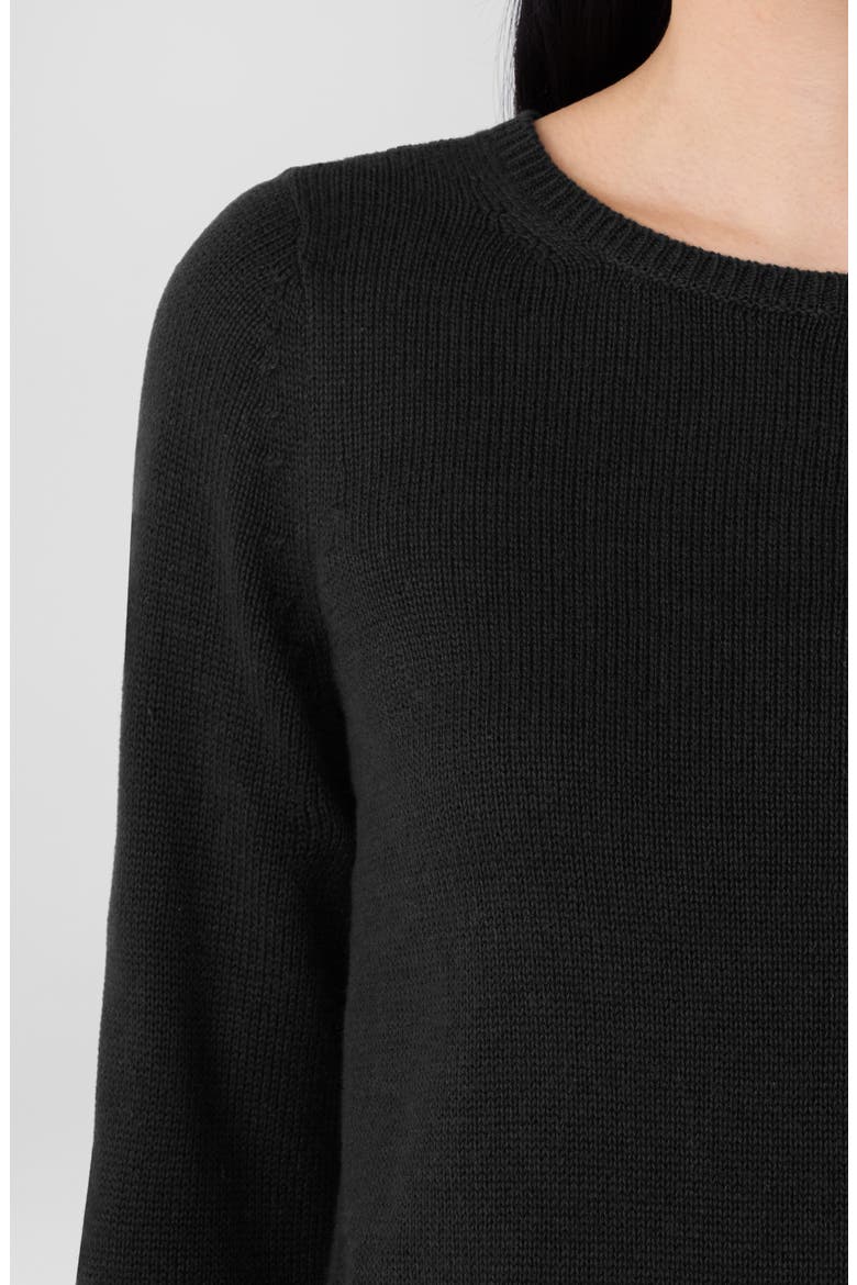 Bateau Neck Cotton Blend Sweater, Alternate, color, BLACK