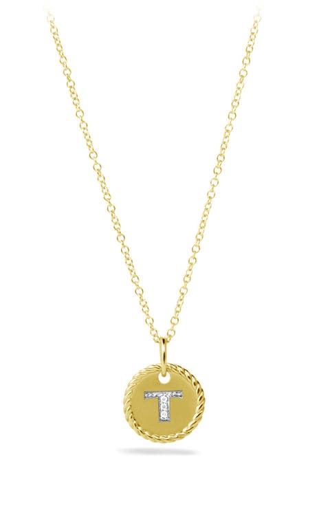 Cable Collectibles Diamond Initial Pendant Necklace