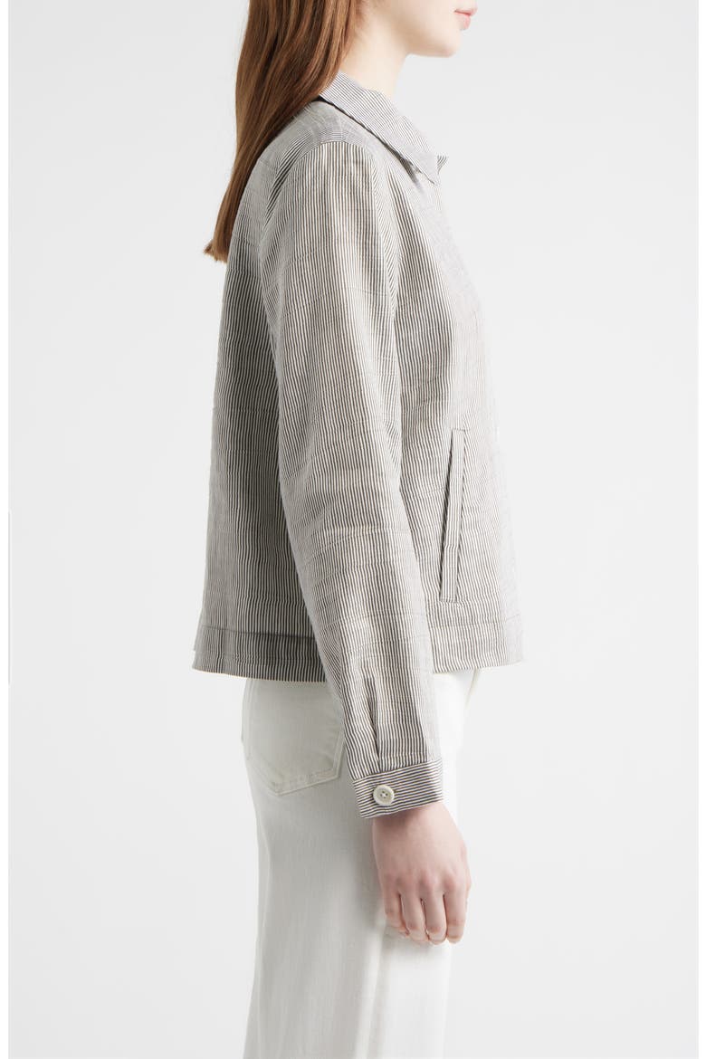 Linen Blend A-Line Jacket, Alternate, color, WREN
