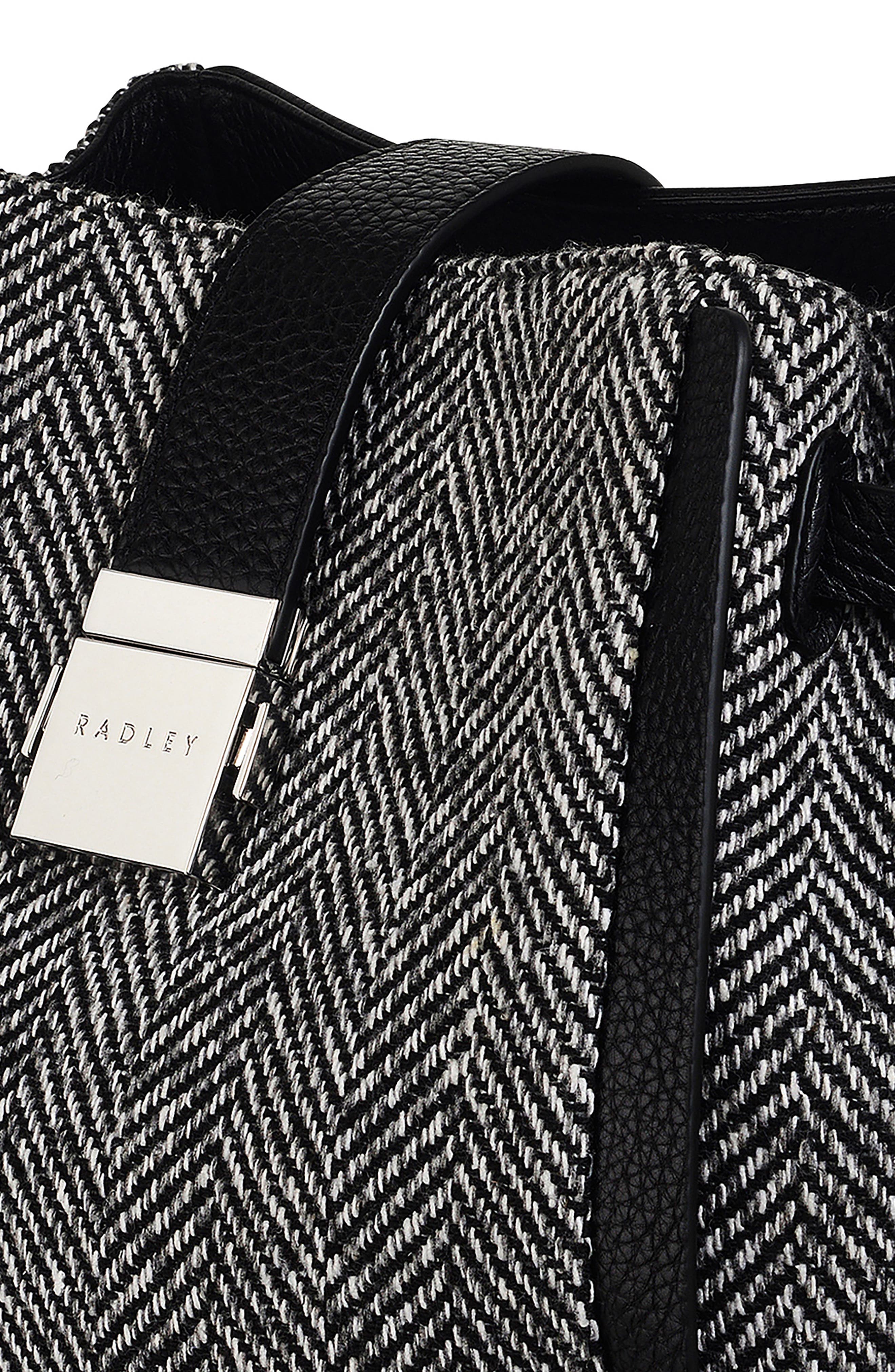 Radley Sloane Street Herringbone Medium Crossbody Bag, Alternate, color, Black