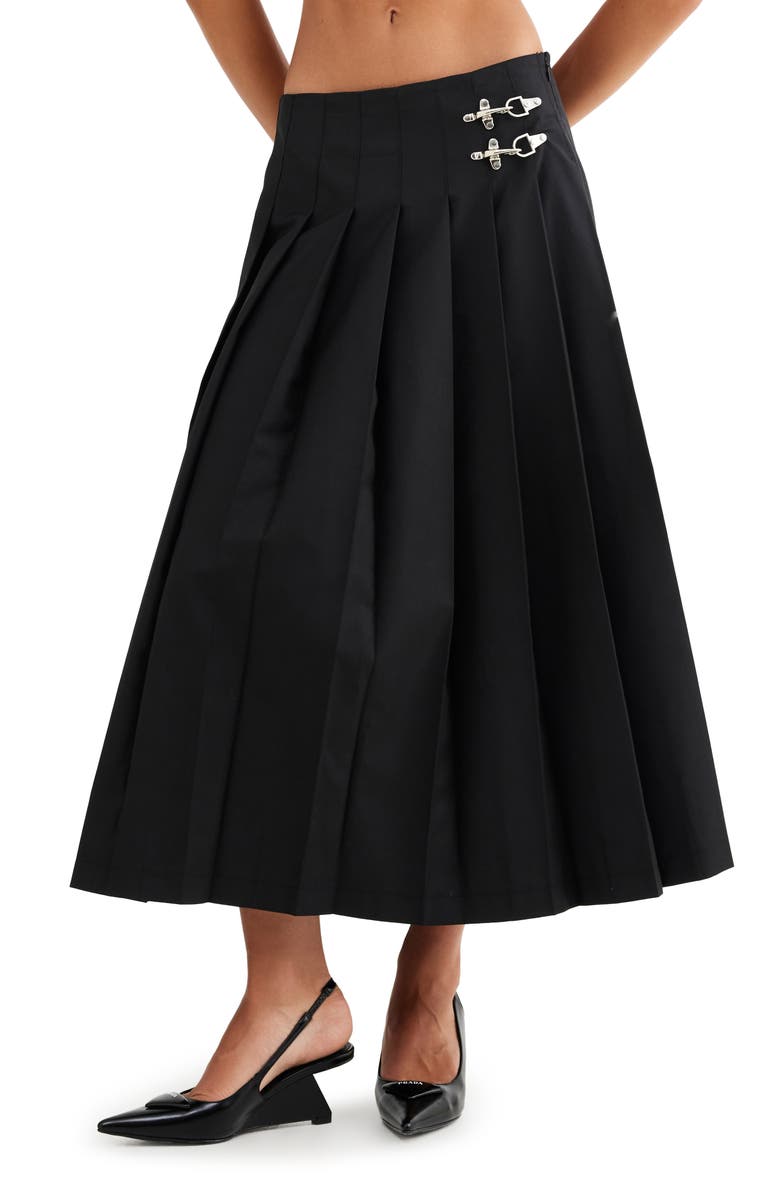 LIONESS Fame Pleated Midi Skirt, Main, color,