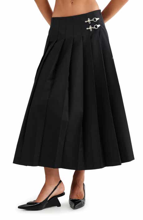 LIONESS Fame Pleated Midi Skirt