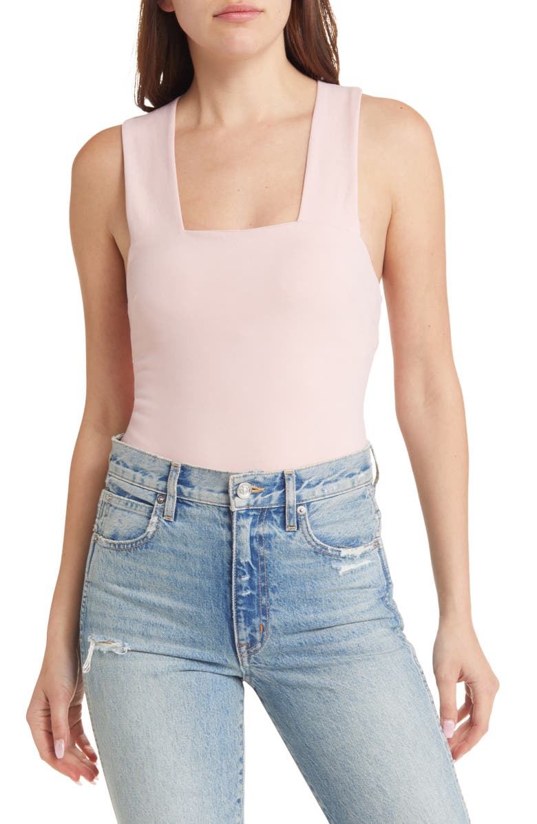 Free People Intimately FP She's So Sleek Thong Bodysuit, Alternate, color, Silver Pink