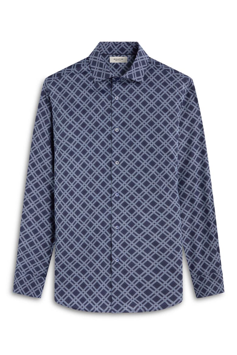 Axel Geometric Long Sleeve Shirt, Alternate, color, NAVY