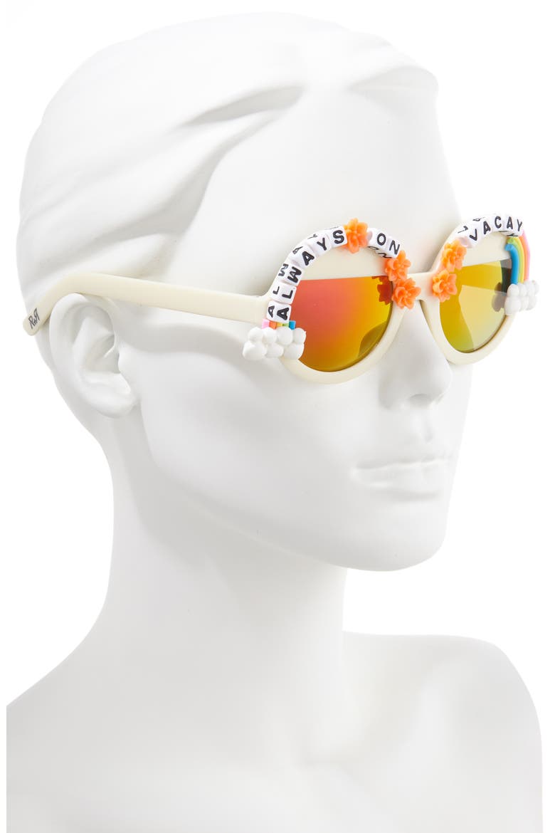Always on Vacay Rainbow Round Sunglasses, Alternate, color, CREAM/ MULTI