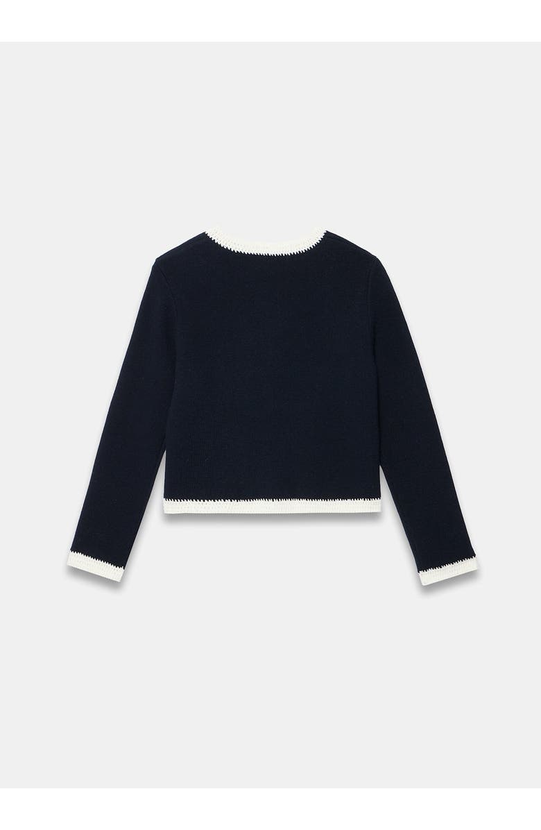 MINT VELVET Crochet Cotton Blend Jacket, Alternate, color, Navy