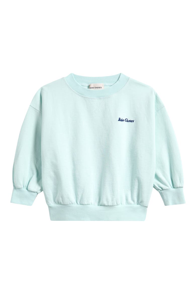 Kids' Mr. Pickles Organic Cotton Crewneck Sweatshirt, Main, color, LIGHT BLUE