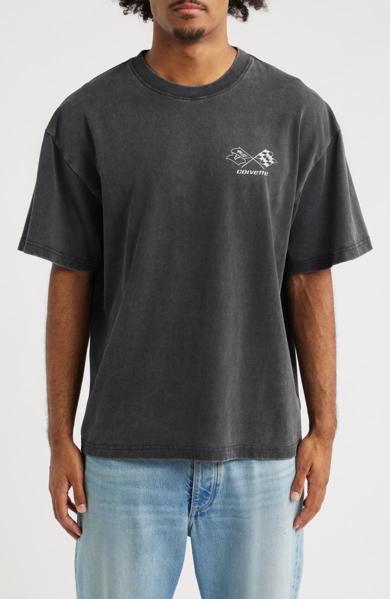 ID Supply Co Chevrolet Corvette Cotton Graphic T-Shirt, Main, color, Black Wash