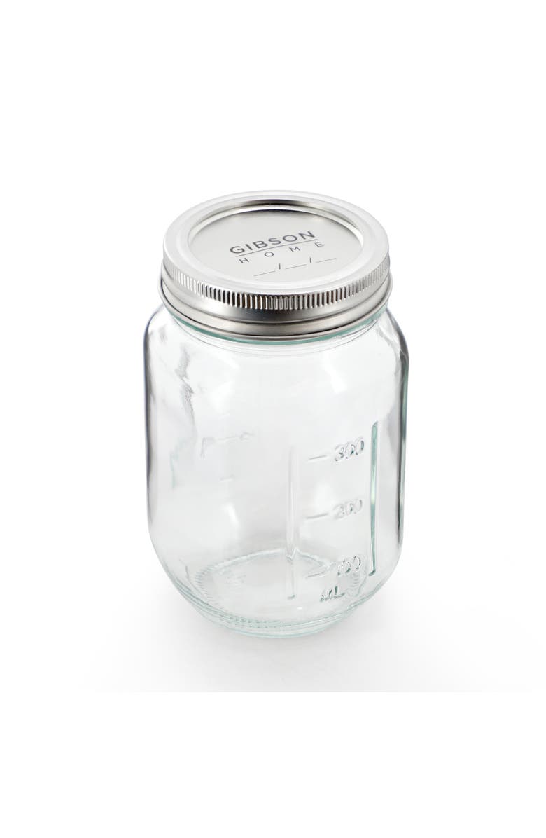 Gibson Home Market Preserves 12 Piece 16 Ounce Glass Canning jars with Lids and Bands, Alternate, color, Clear