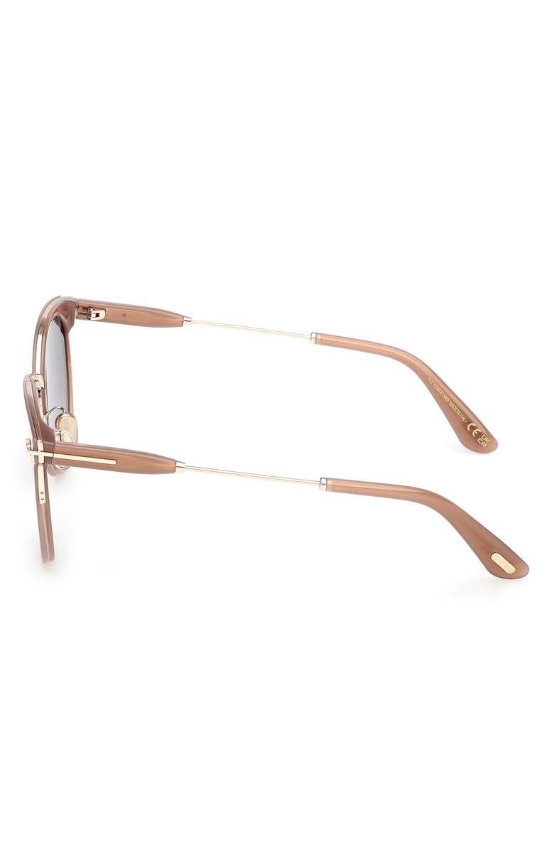 TOM FORD 54mm Round Sunglasses, Alternate, color, Beige Rose Gold / Grad Smoke