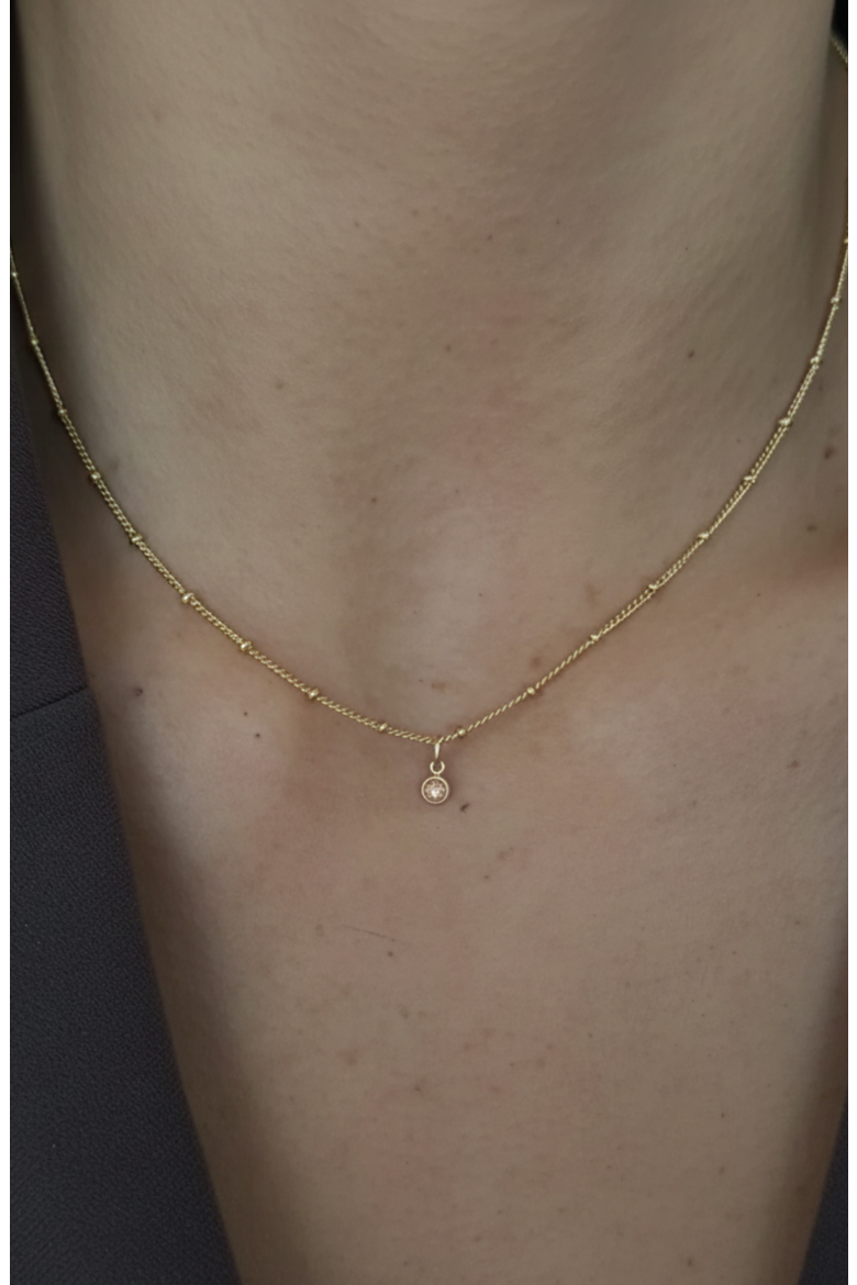 Birthstone 14k Gold Filled Necklace, Alternate, color, Gold November