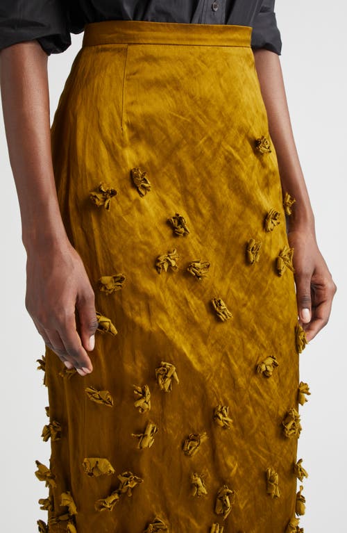 Michael Kors Collection Floral Satin Skirt In Cactus