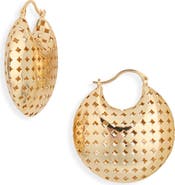 Tasha Latticed Puffy Hoop Earrings