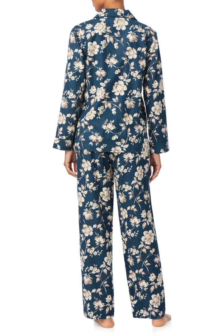 Print Cotton Blend Pajamas, Alternate, color, BLUE FLORAL
