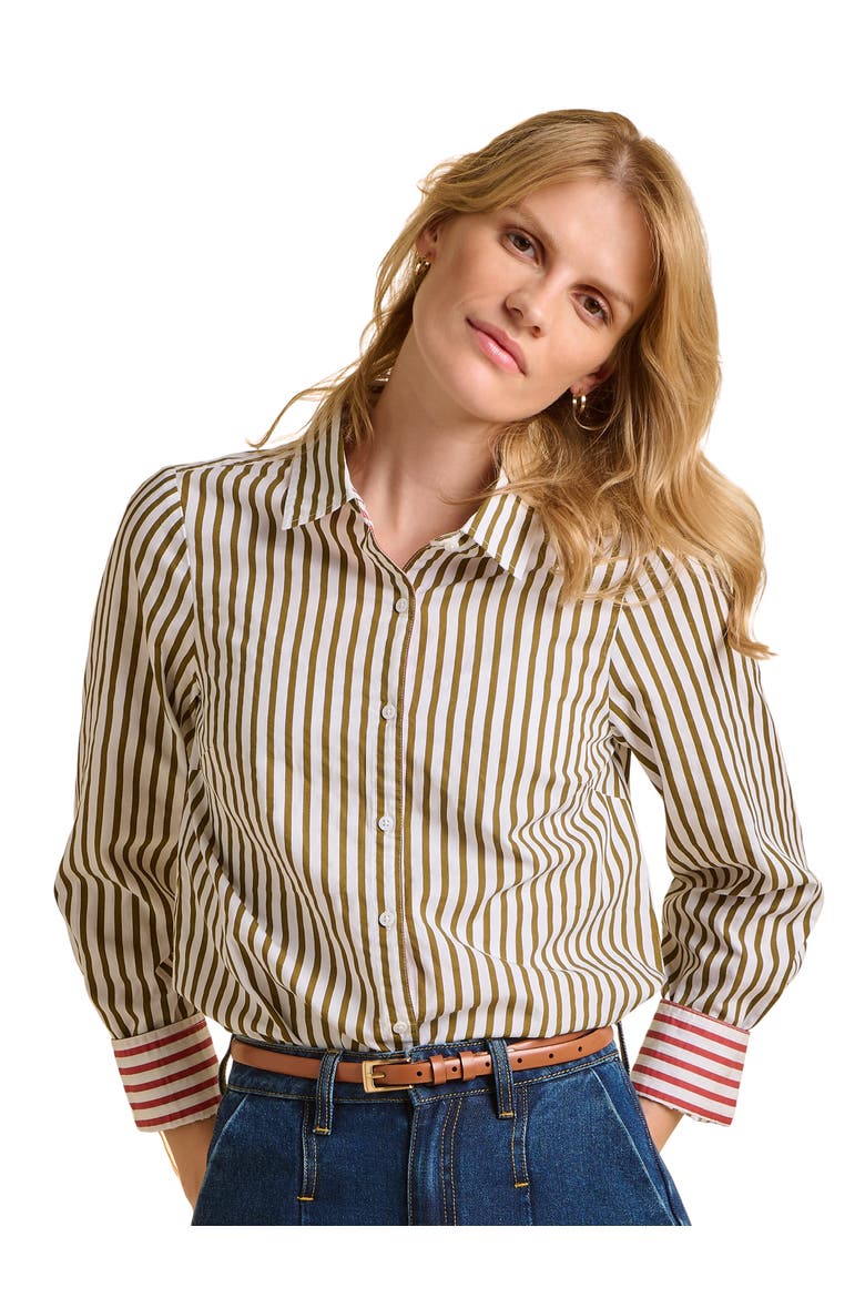 Vicky Long Sleeve Striped Shirt, Main, color, Green