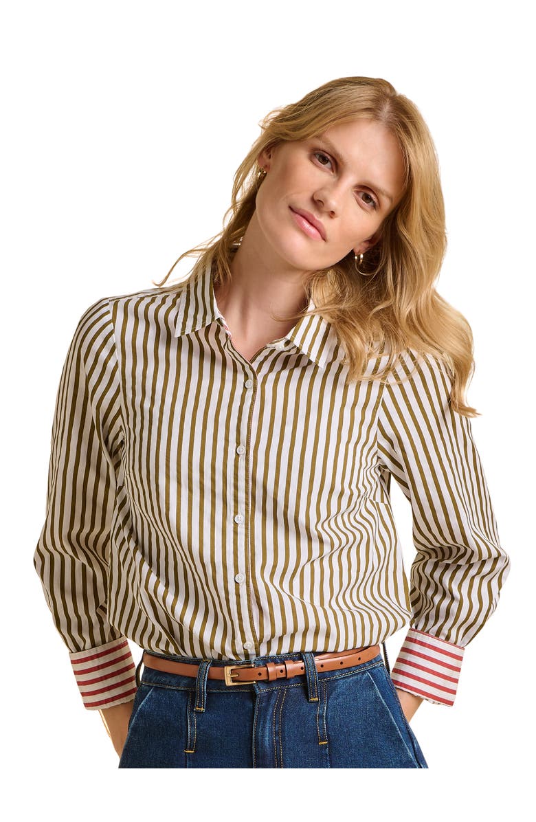 Brakeburn Vicky Long Sleeve Striped Shirt, Main, color, Green