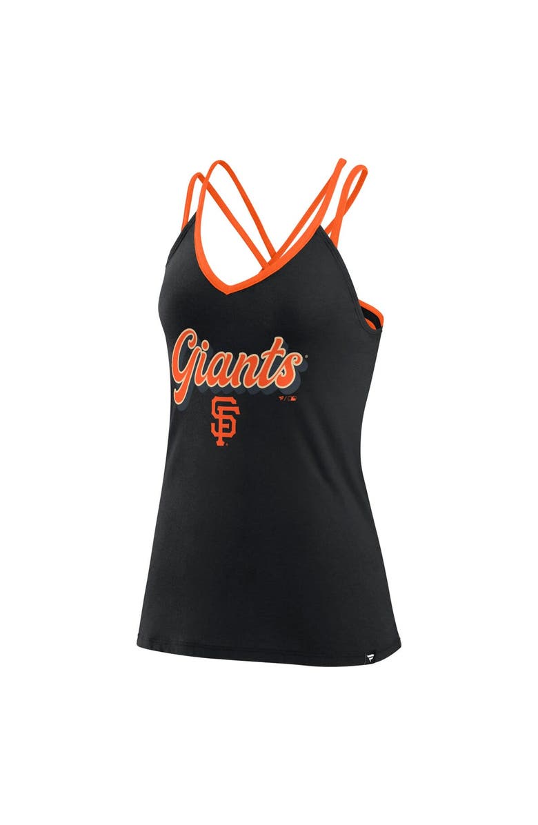 FANATICS Women's Fanatics Branded Black San Francisco Giants Go For It Strappy V-Neck Tank Top, Alternate, color, Black