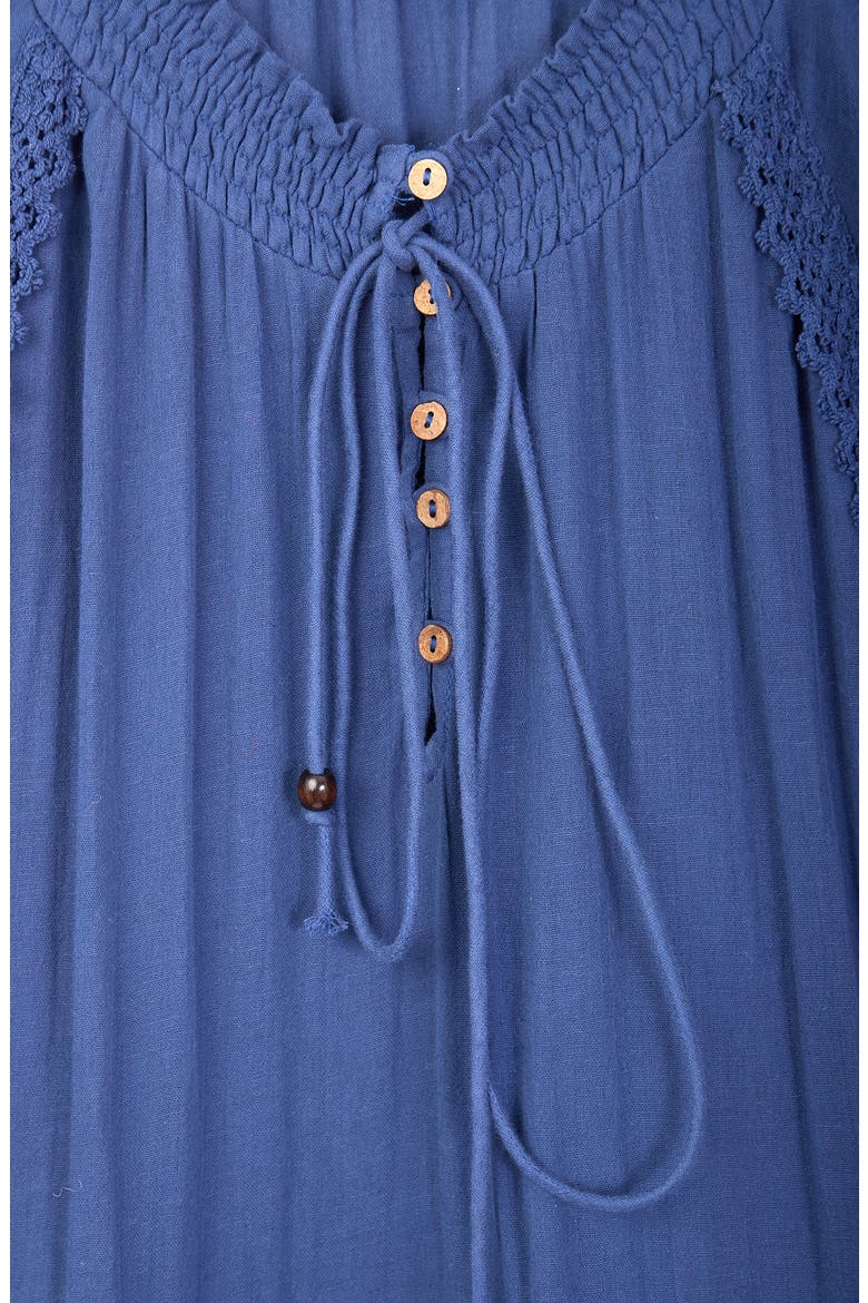 Knit Trim Maxi Dress, Alternate, color, NAVY