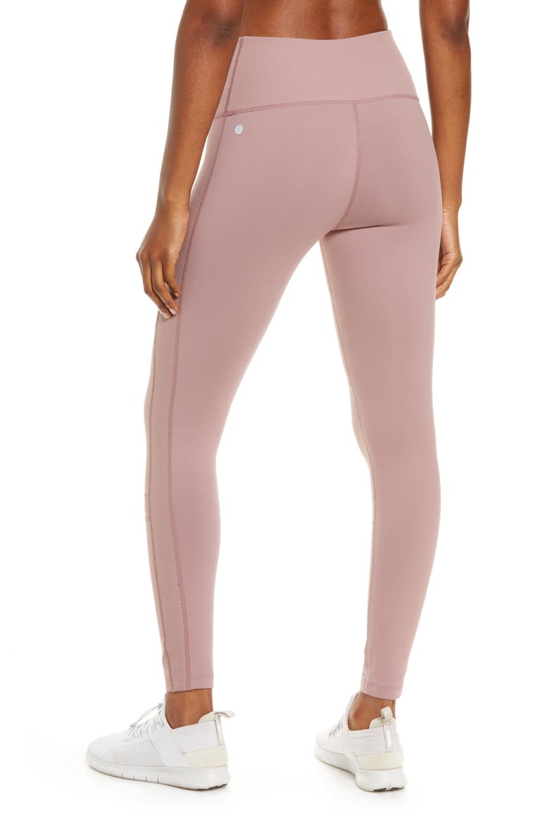 Moto Ribbed High Waist Ankle Leggings, Alternate, color, PURPLE MOON