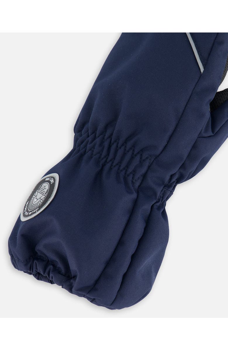 Deux par Deux Kids Unisex Solid Mittens Navy, Alternate, color, Dress Blue