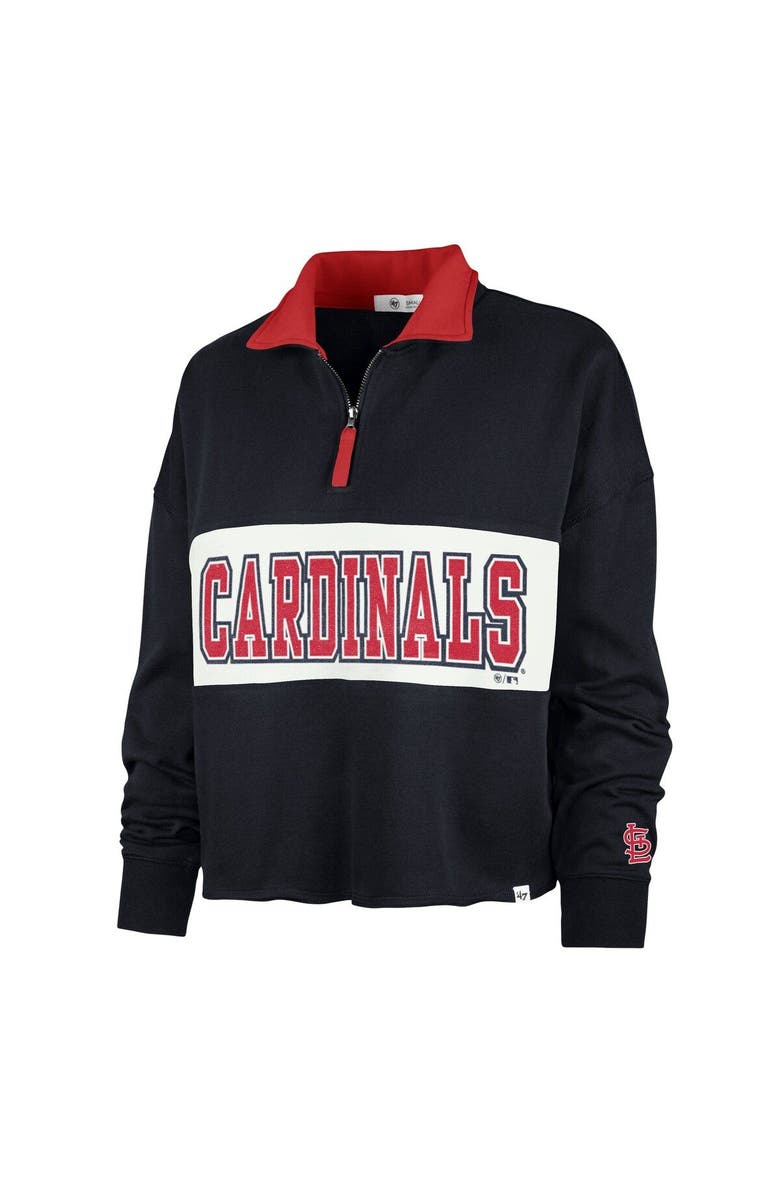 '47 Women's '47 Navy St. Louis Cardinals Remi Quarter-Zip Cropped Top, Alternate, color, Navy