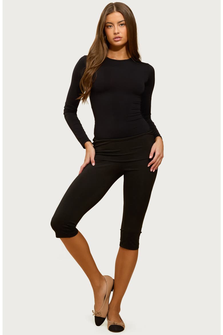Coretta Long Sleeve Bodysuit, Alternate, color, BLACK