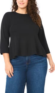 Halogen® Rib Peplum Sweater