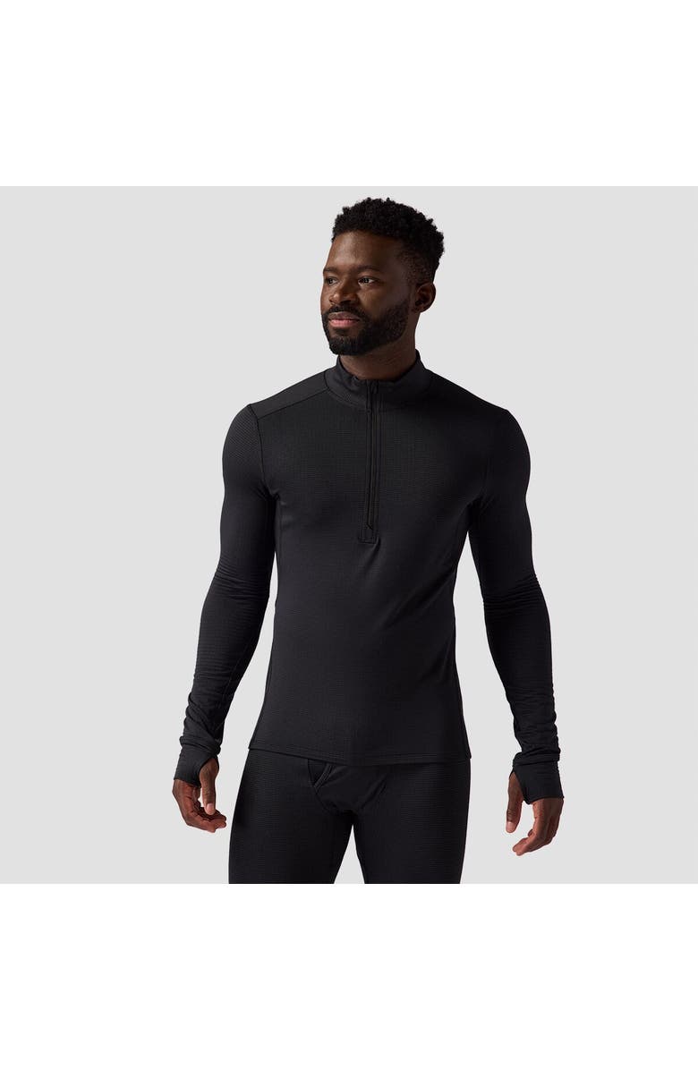 Backcountry Pines Microgrid Ultra-Lt Baselayer 1/4-Zip Top - Men's, Main, color, Black