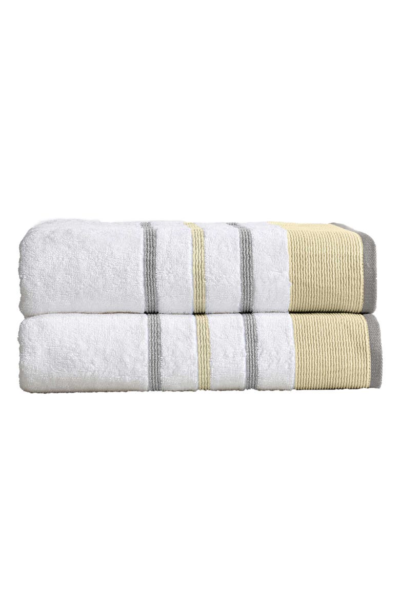 Woven & Weft Decorative 2-Pack Bath Towel Set, Main, color, Gold / Grey