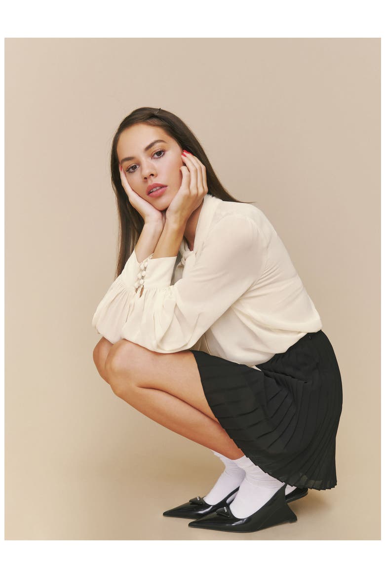 Tie Neck Blouse, Alternate, color, CREAM