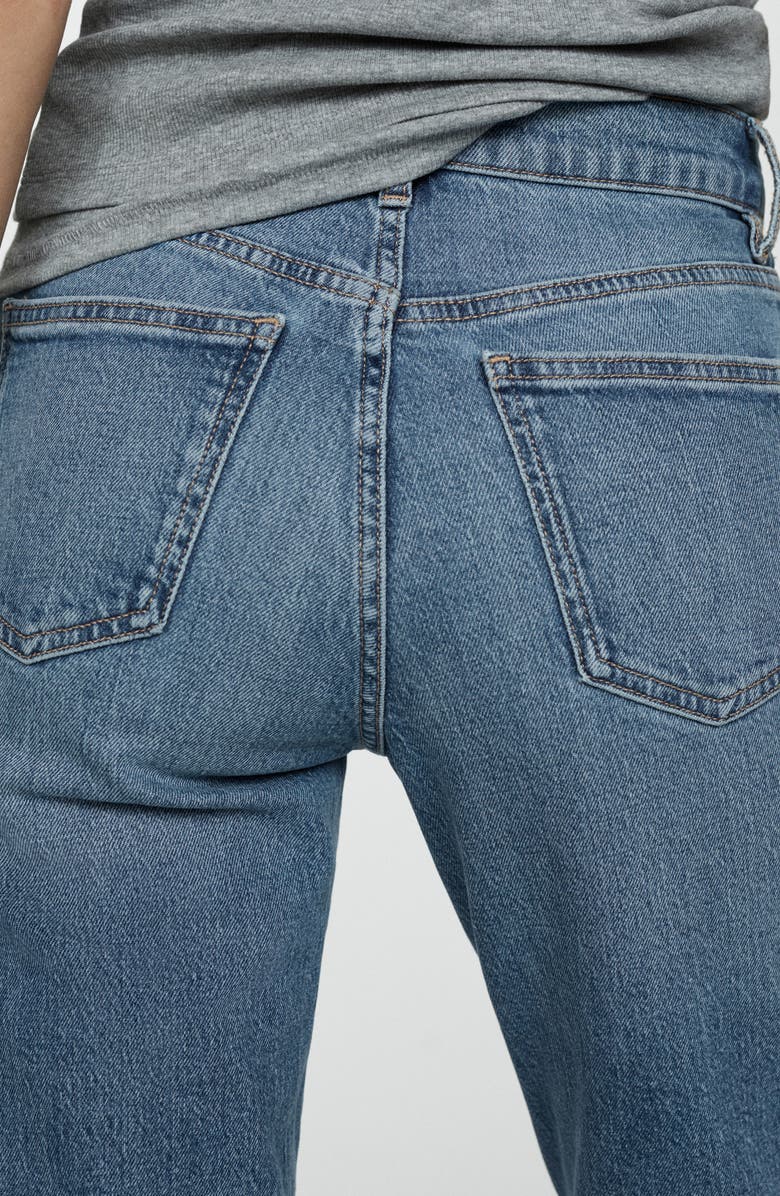 MANGO Comfort High Waist Mom Jeans, Alternate, color, Medium Blue