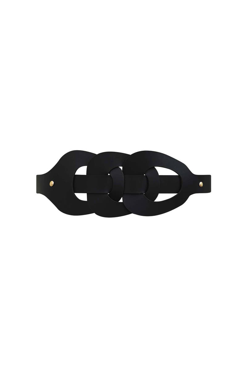 Vaincourt Paris L'Elegante Leather Belt, Main, color, Black