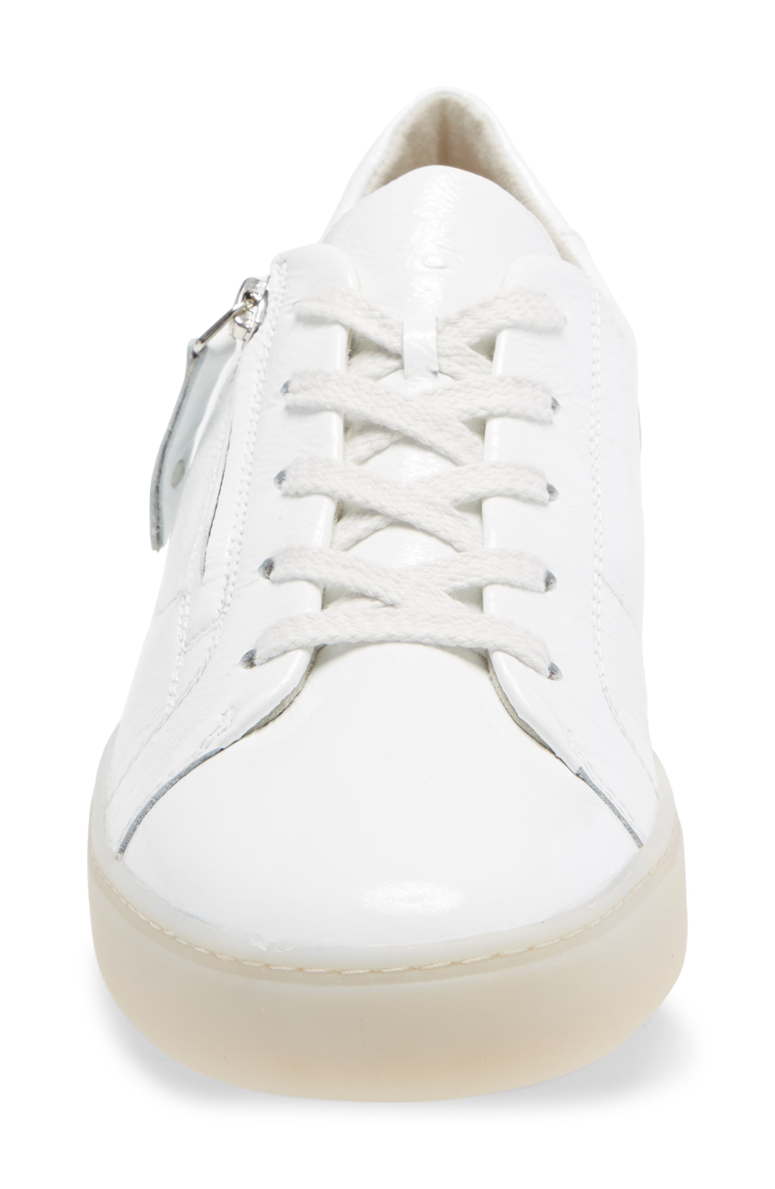 Carla Lace-Up Sneaker, Alternate, color, WHITE CRINKLED PATENT